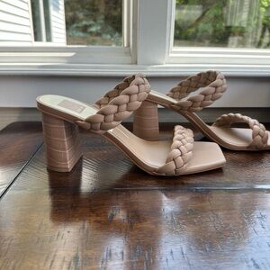 Woman’s Dolce Vita Braided Tan Block Heel Sandals